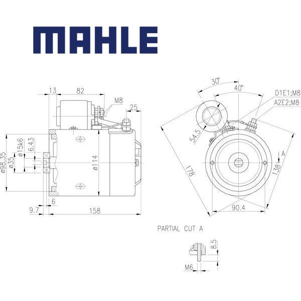 MM 216 electric motor 12V 1,6kW AMJ5790