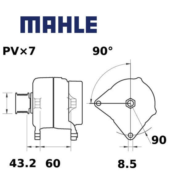 MG 324 alternator 14V 90A AAK5522