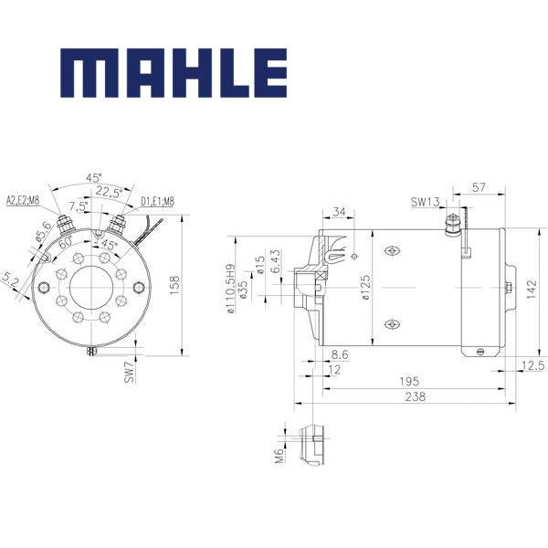 MM 194 electric motor 24V 3kW AMK5534