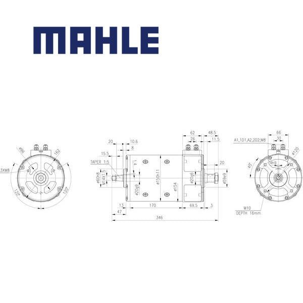 MM 66 electric motor 24V 2kW AMP4666