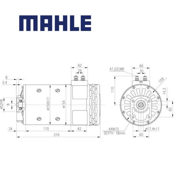 MM 302 electric motor 48V 3,7kW AMP4633