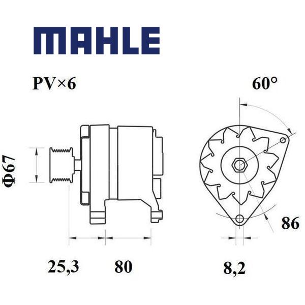 MG 526 alternator 14V 65A AAK1339, MG526