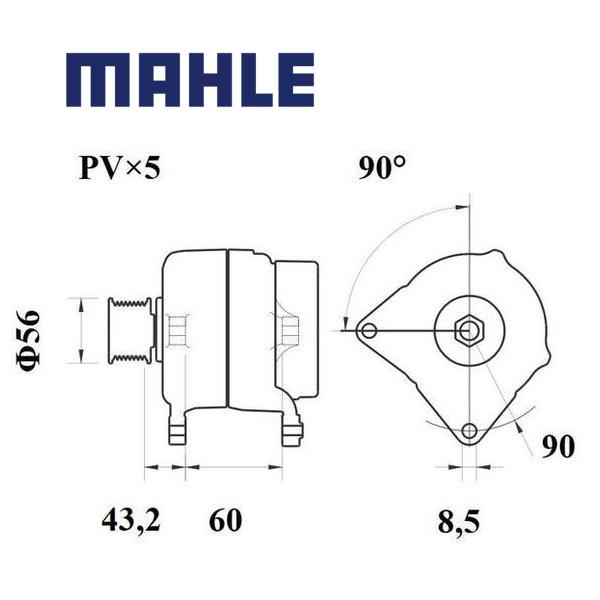 MG 106 alternator 14V 90A AAK5341