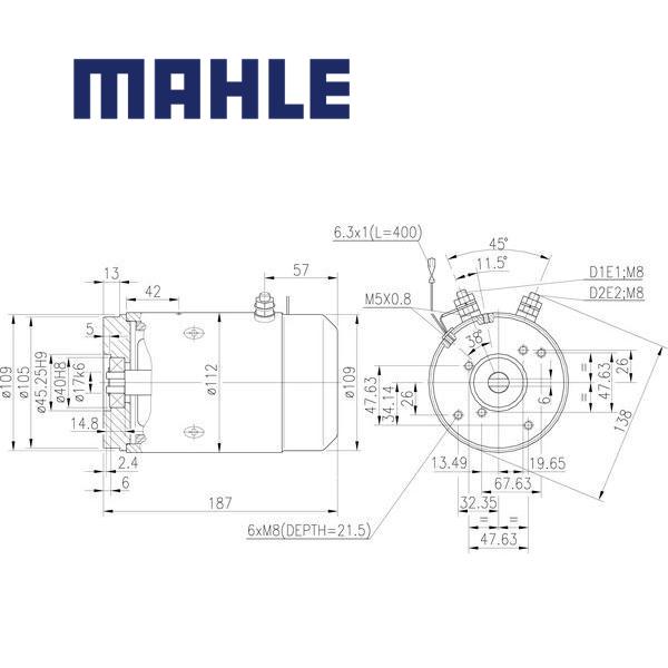 MM 277 electric motor 12V 1,5kW AMJ5756