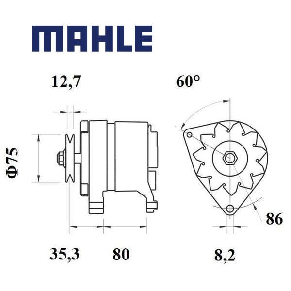 MG 283 alternator 14V 65A AAK1344