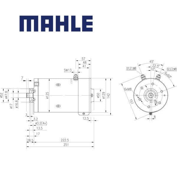 MM 213 electric motor 48V 3kW AMK5532