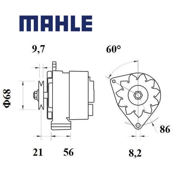 MG 104 alternator 14V 45A AAK1365