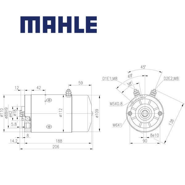 MM 308 electric motor 48V 2kW AMJ5133