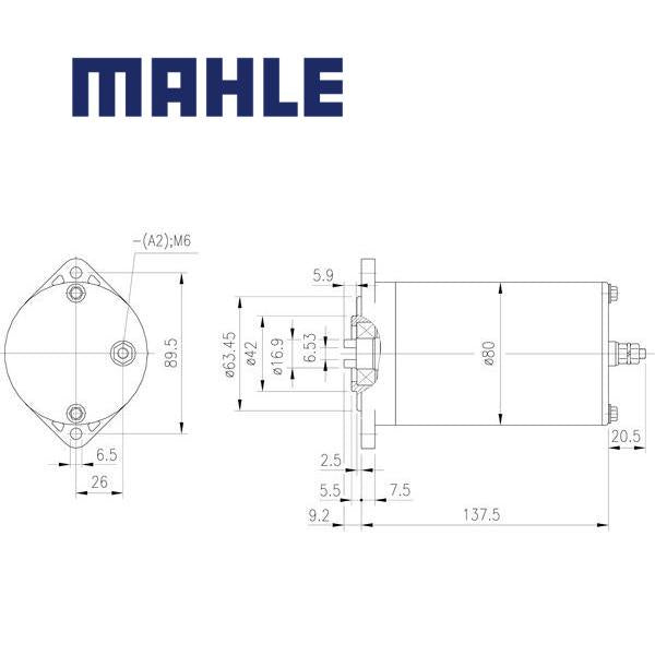 MM 70 electric motor 12V 0,8kW AME1712