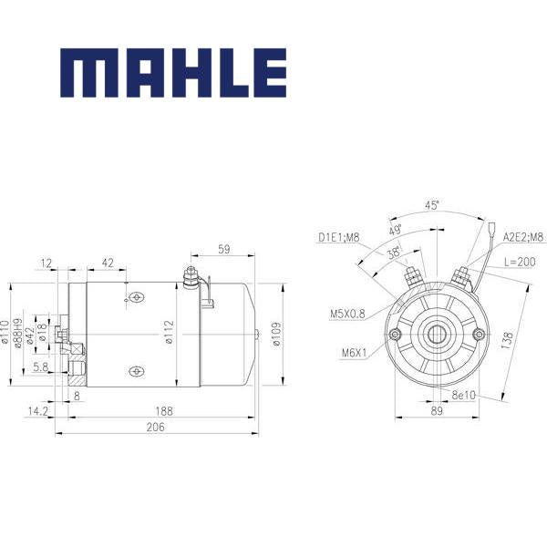 MM 166 electric motor 12V 1,5kW AMJ5131