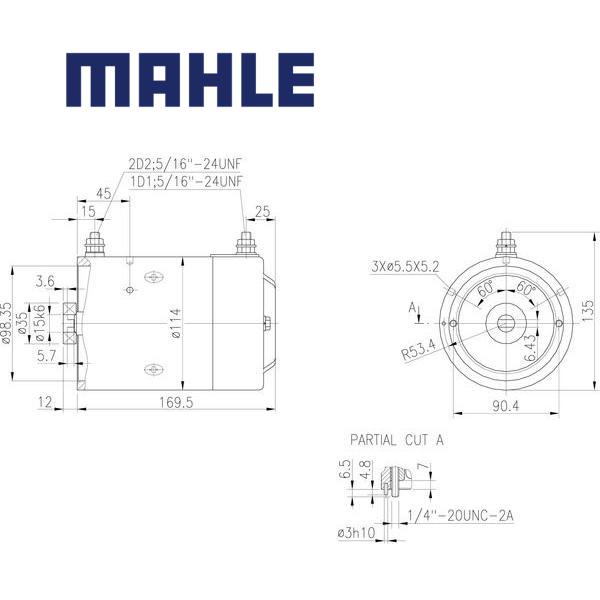 MM 25 electric motor 12V 1,6kW AMJ4573