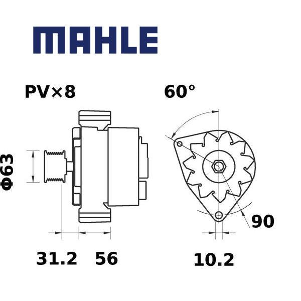 MG 334 alternator 14V 45A AAK1827