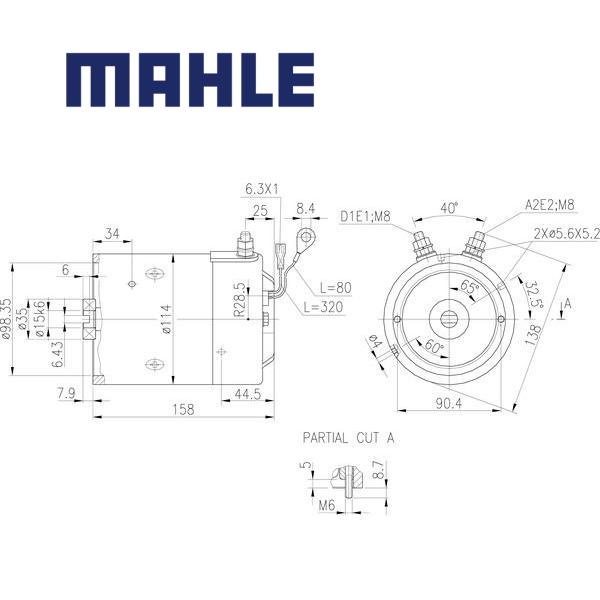 MM 241 electric motor 12V 1,6kW AMJ5862