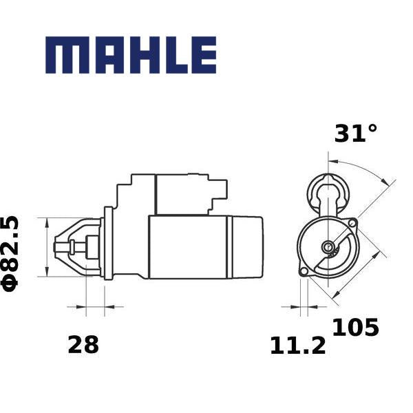 MS 655 starter motor 12V 2kW z9 AZE2257