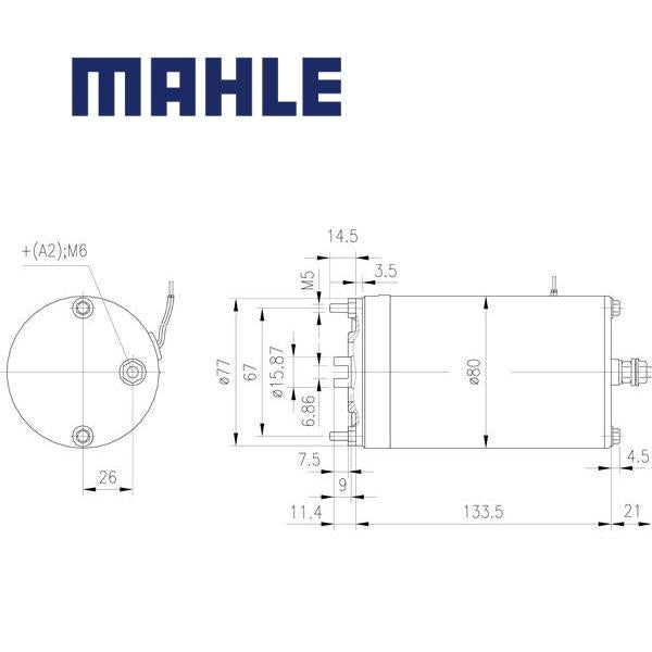 MM 37 electric motor 12V 0,8kW AME1128