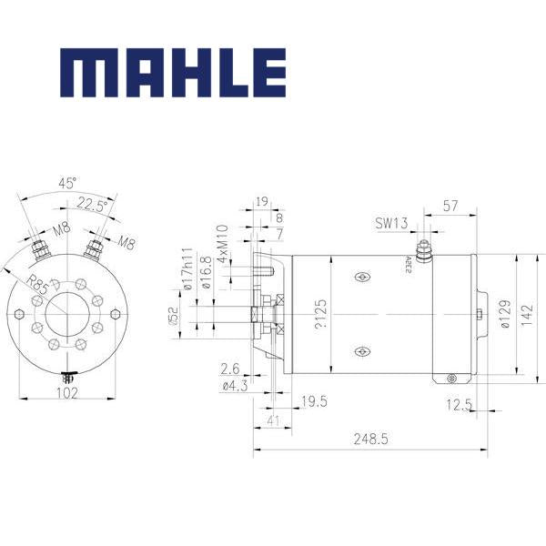 MM 163 electric motor 24V 3kW AMK5601