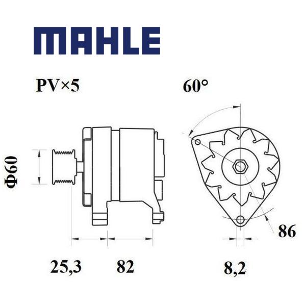 MG 102 alternator 14V 55A AAK4568