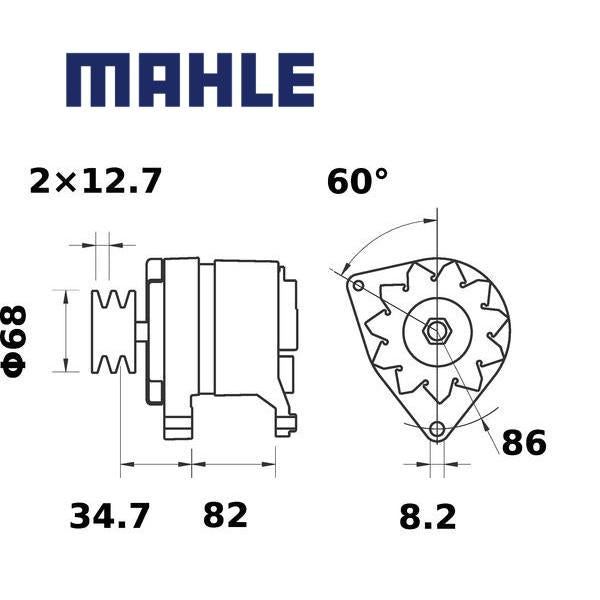 MG 284 alternator 14V 55A AAK1817