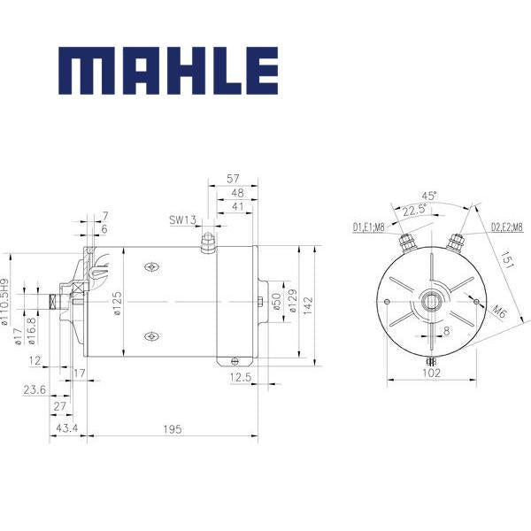 MM 173 electric motor 24V 3kW AMK5503