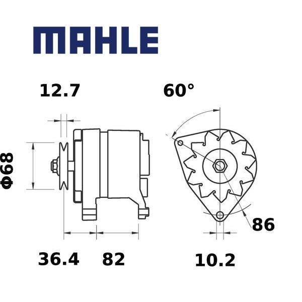 MG 550 alternator 14V 65A AAK1857