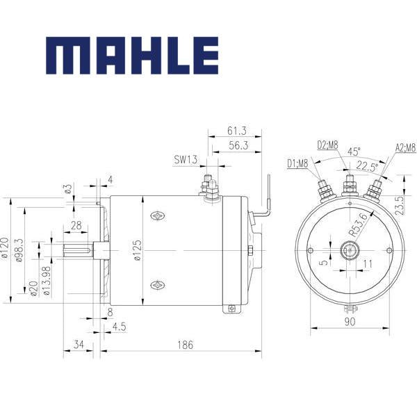 MM 212 electric motor 24V 2kW AMK4656