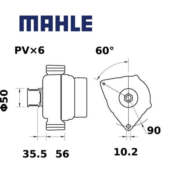 MG 122 alternator 14V 150A AAN5893, MG122