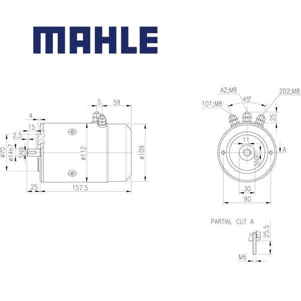 MM 311 electric motor 12V 0,7kW AMJ4728