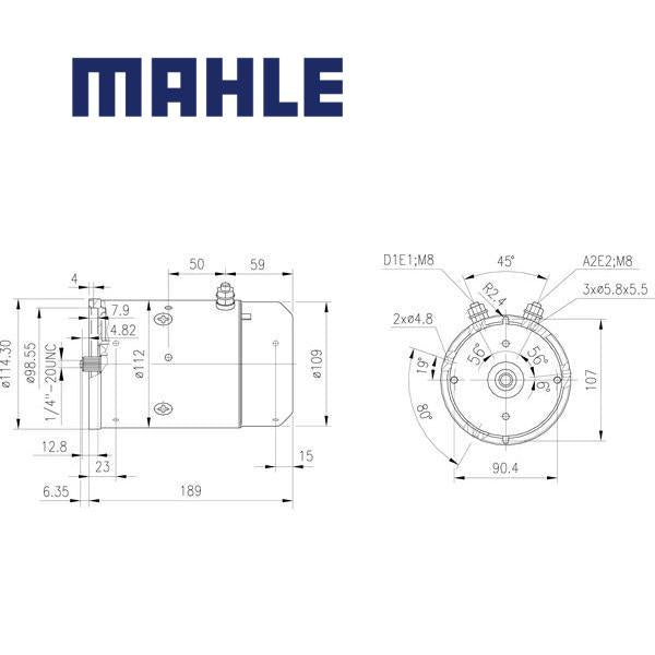 MM 180 electric motor 12V 1,9kW AMJ5581