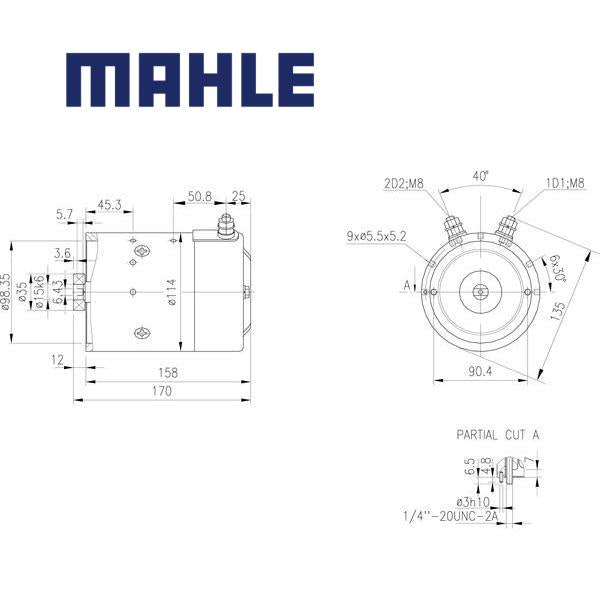 MM 138 electric motor 12V 1,6kW AMJ4747