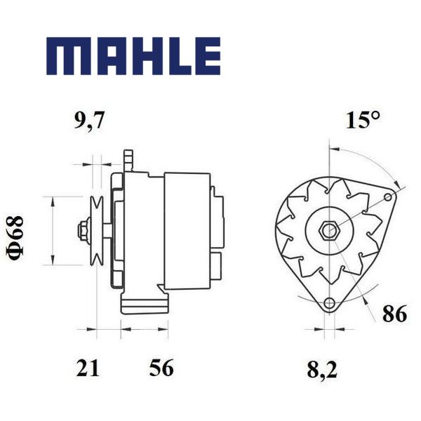 MG 187 alternator 14V 55A AAK3553