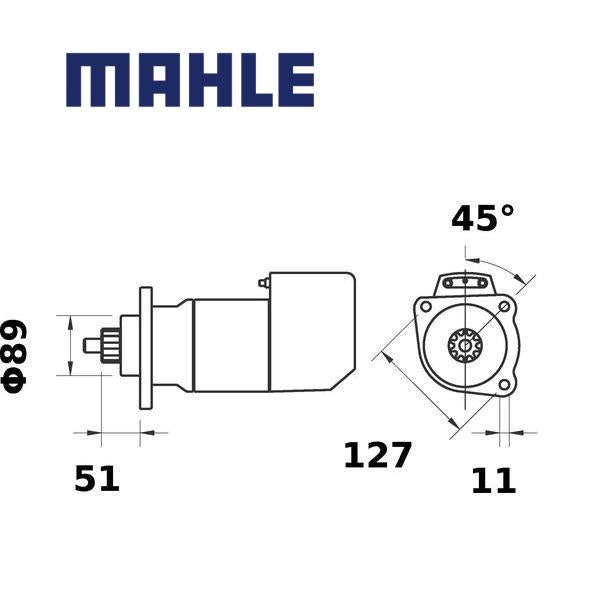 MS 526 starter motor 24V 5,4kW z11 AZK5186