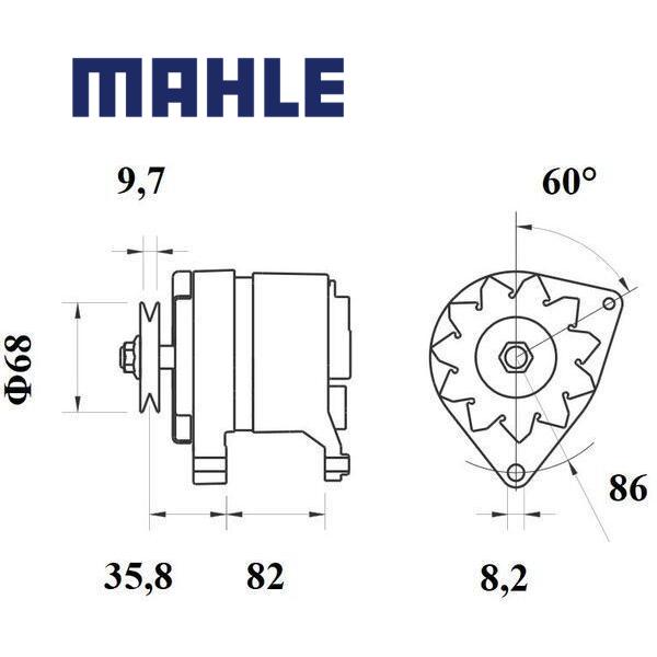 MG 236 alternator 14V 55A AAK4522