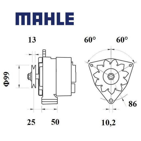 MG 1160 alternator 14V 55A