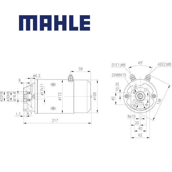 MM 264 electric motor 12V 1,5kW AMJ5561