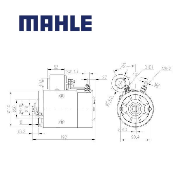 MM 398 electric motor 12V 1,6kW AMJ5927