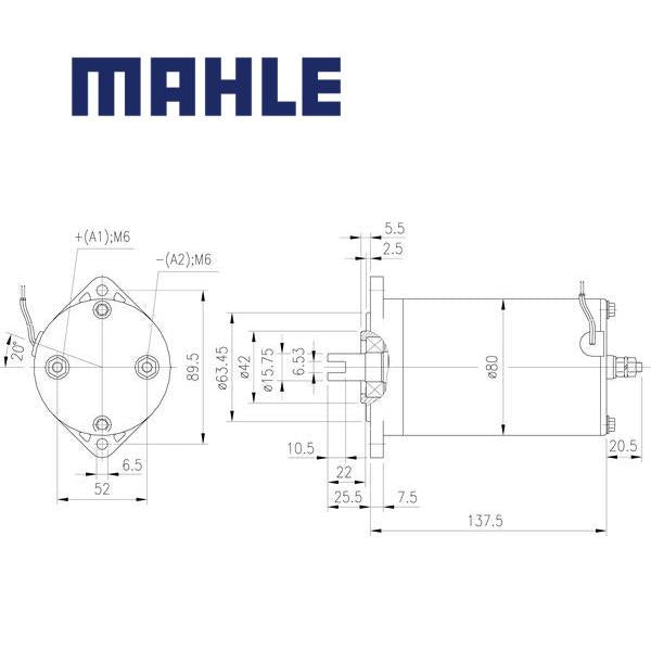 MM 68 electric motor 24V 0,8kW AME1709