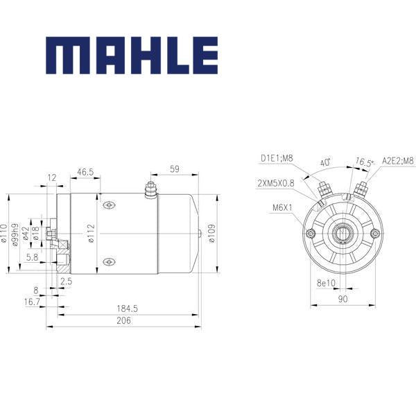 MM 206 electric motor 12V 1,5kW AMJ5653