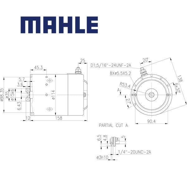 MM 285 electric motor 12V 1,6kW AMJ4748