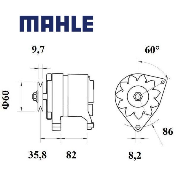 MG 107 alternator 14V 70A AAK4564